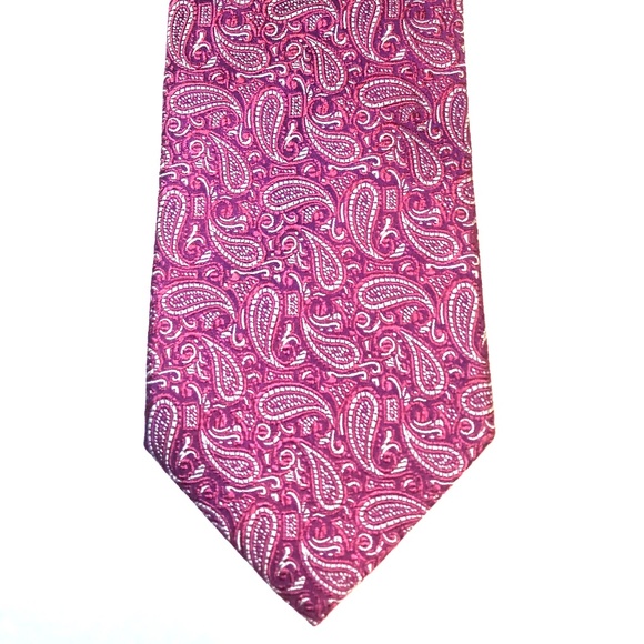 Hugo Boss Purple Paisley Classic Tie - Picture 5 of 6